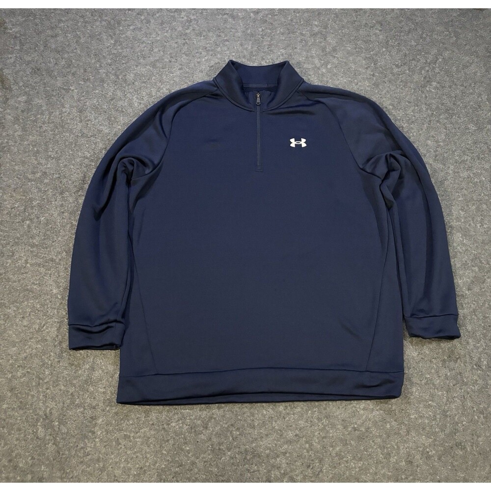 Under Armour 1/4 Zip Pullover Men’s Size 4XLT Blue Long Sleeve Loose Fit